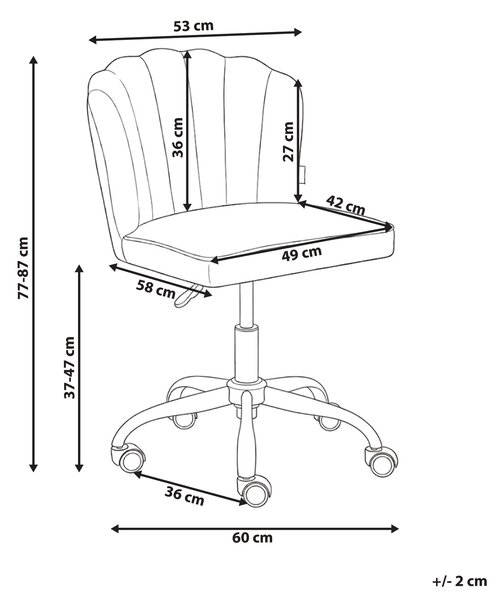 Židle k psacímu stolu VALTICELLO Umělý samet Růžová