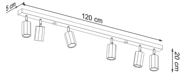 Sollux Lighting Stropní svítidlo ZEKE 6 dub