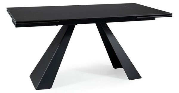Rozkládací jídelní stůl GEDEON 1 - 160x90, černý / matný černý