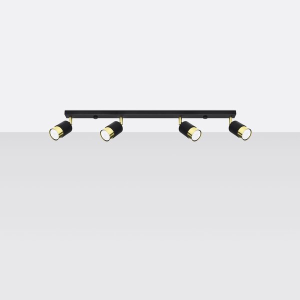 Sollux Lighting Stropní svítidlo NERO 4 černá/zlatá