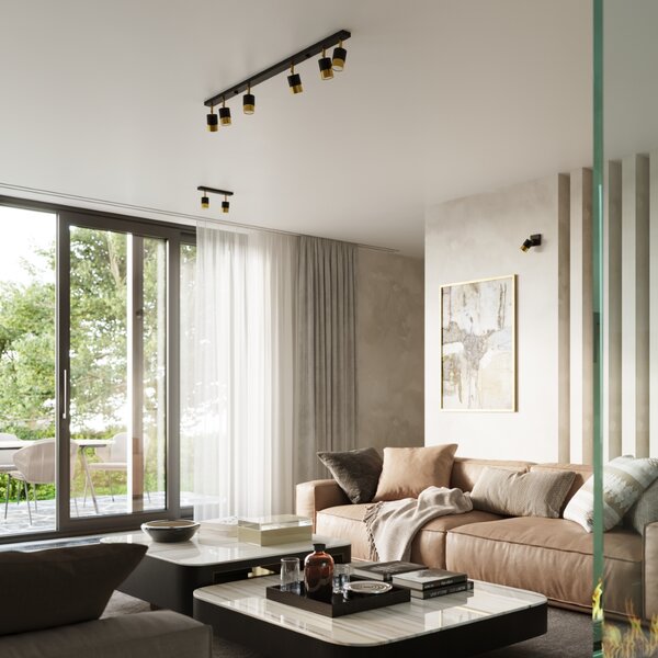 Sollux Lighting Stropní svítidlo NERO 4 černá/zlatá