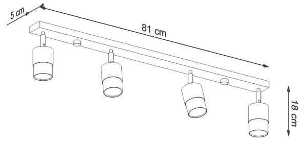 Sollux Lighting Stropní svítidlo NERO 4 černá/zlatá