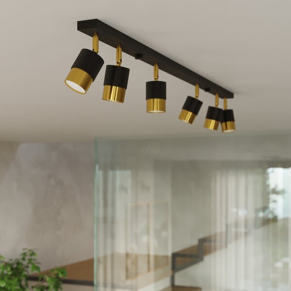 Sollux Lighting Stropní svítidlo NERO 4 černá/zlatá