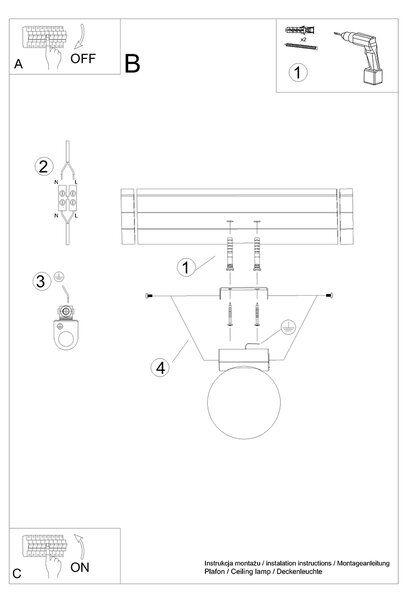 Sollux Lighting Stropní svítidlo YOLI 1 černé