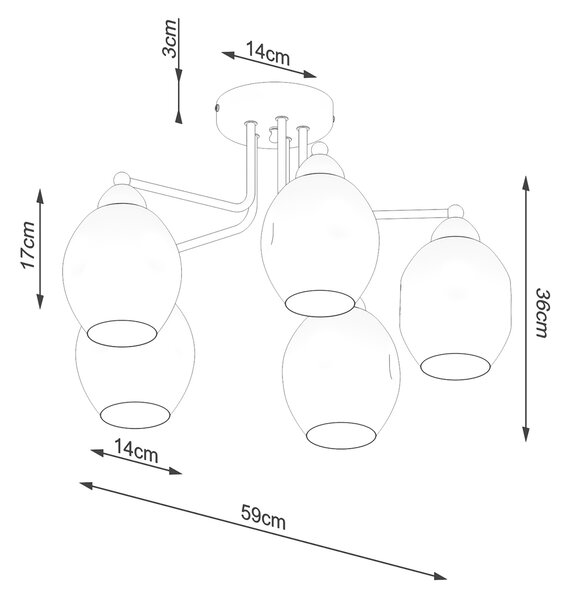Sollux Lighting Lustr FILLAN 5 černý