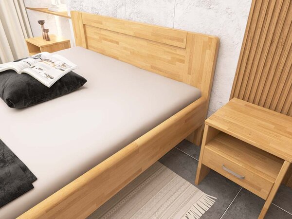 Buková zvýšená manželská postel 180x200 - Montana Supra Odstín moření: Antracit, Rozměr: 180x200