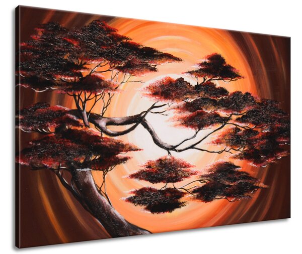 Ručně malovaný obraz Strom při západu slunce Rozměry: 120 x 80 cm