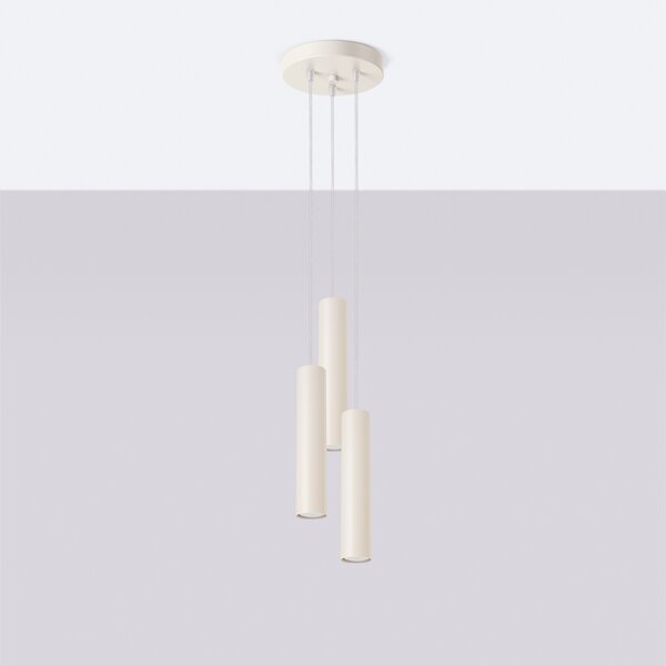 Sollux Lighting Závěsná lampa LAGOS 3P béžová