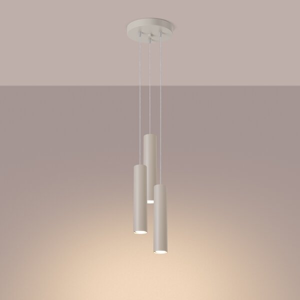 Sollux Lighting Závěsná lampa LAGOS 3P béžová