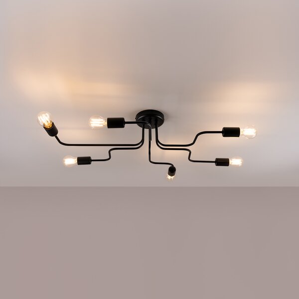 Sollux Lighting Lustr VECTOR 6 černý