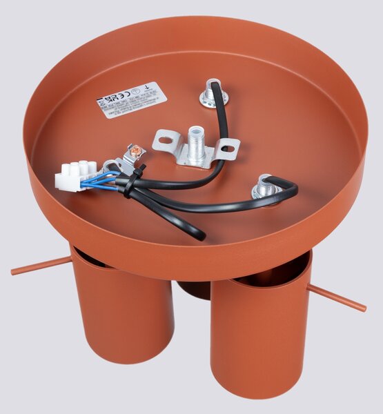 Stropní svítidlo Ring, 3x oranžové kovové stínítko, (možnost polohování)
