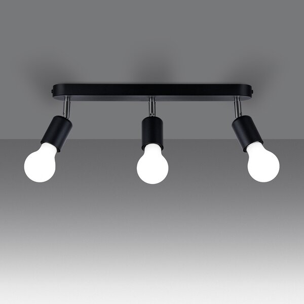 Sollux Lighting Stropní svítidlo FORNES 3 černé