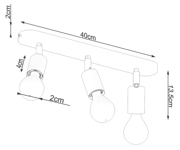 Sollux Lighting Stropní svítidlo FORNES 3 černé