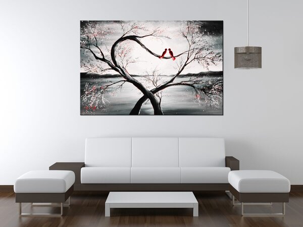 Ručně malovaný obraz Ptačí láska Rozměry: 70 x 100 cm
