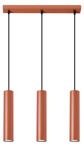 Sollux Lighting Závěsná lampa LAGOS 3L červená okrová