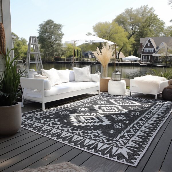 Oboustranný koberec Elle Decoration GEMINI Dynamic černý