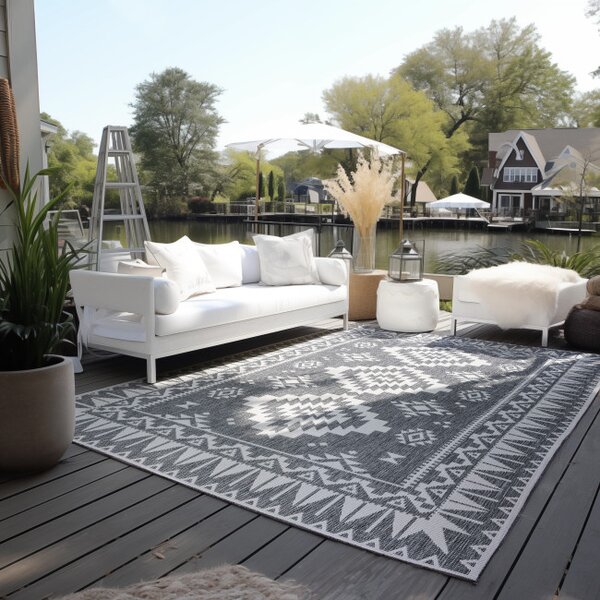 Oboustranný koberec Elle Decoration GEMINI Dynamic stříbrný