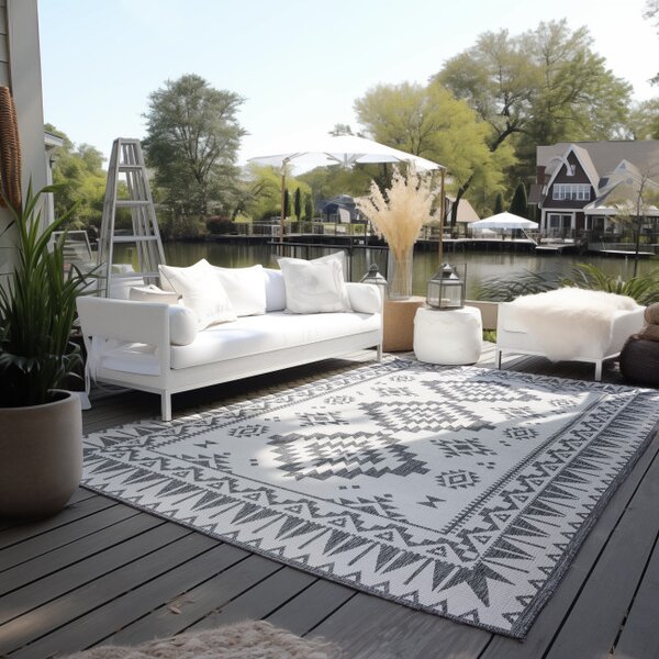 Oboustranný koberec Elle Decoration GEMINI Dynamic stříbrný