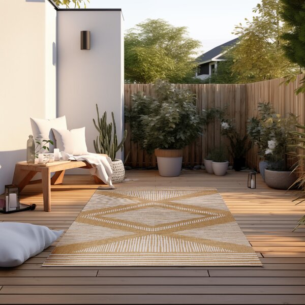 Oboustranný koberec Elle Decoration GEMINI Rhombus ochre