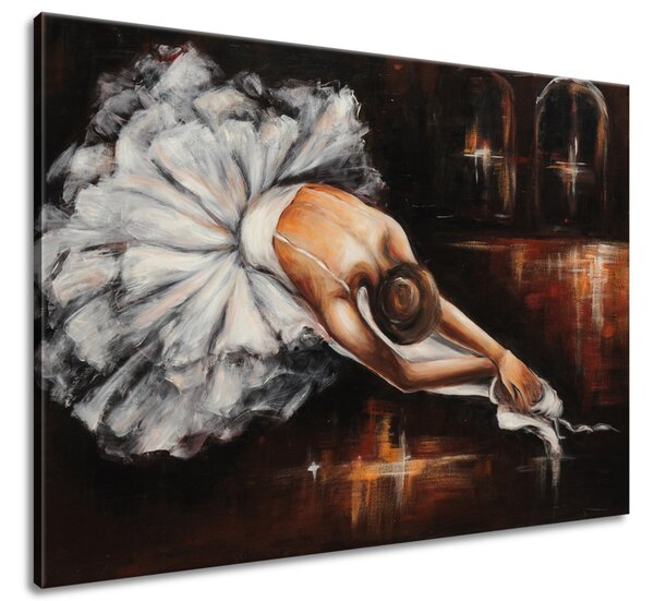 Ručně malovaný obraz Rozcvička baletky Rozměry: 115 x 85 cm