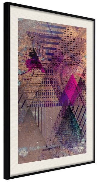 Artgeist Pink Patchwork I Velikosti (šířkaxvýška): 40x60, Finální vzhled: Černý rám s paspartou