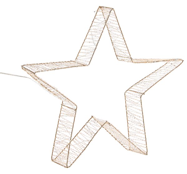 Sada 2 vánočních dekorací LED ITALLA 30/38 cm Hvězda Zlatá