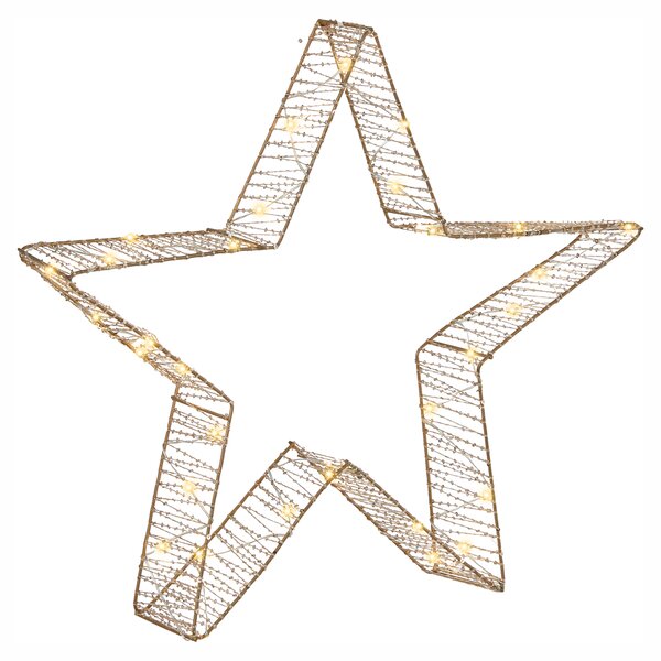 Sada 2 vánočních dekorací LED ITALLA 30/38 cm Hvězda Zlatá
