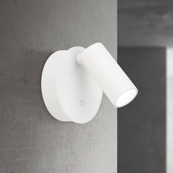 ORION LED nástěnný svítidlo Luxy, bílé, hliník, stmívač, stmívatelný, Bílá / opál, Chodba, Hliník, Moderní