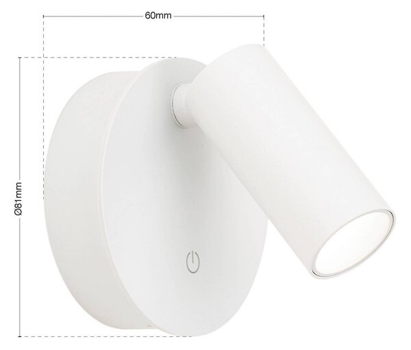 ORION LED nástěnný svítidlo Luxy, bílé, hliník, stmívač, stmívatelný, Bílá / opál, Chodba, Hliník, Moderní
