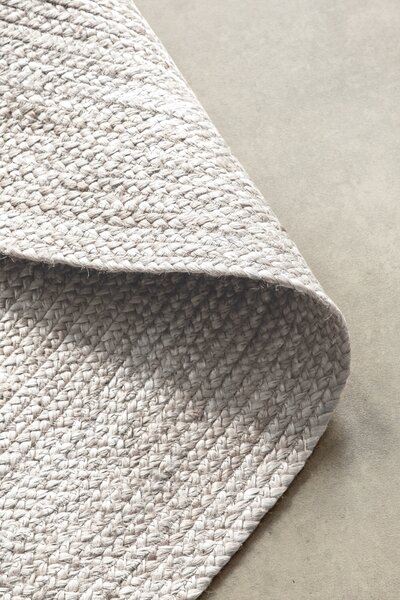 Hanse Home, Kusový koberec Jute Braided 106321 White kruh, 100x100 (průměr) kruh, bílá, chodba / předsíň