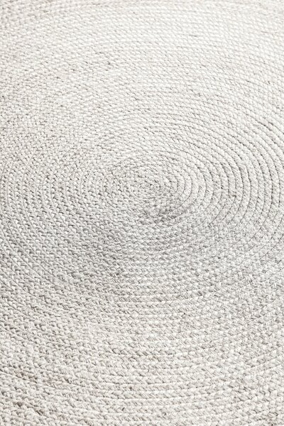 Hanse Home, Kusový koberec Jute Braided 106321 White kruh, 100x100 (průměr) kruh, bílá, chodba / předsíň