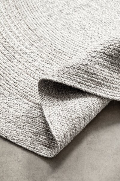 Hanse Home, Kusový koberec Jute Braided 106321 White kruh, 100x100 (průměr) kruh, bílá, chodba / předsíň