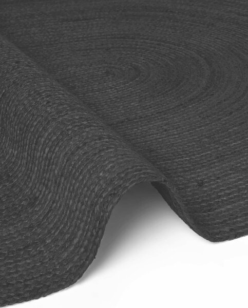 Hanse Home, Kusový koberec Jute Braided 106322 Black ovál, 160x230 ovál, černá, chodba / předsíň