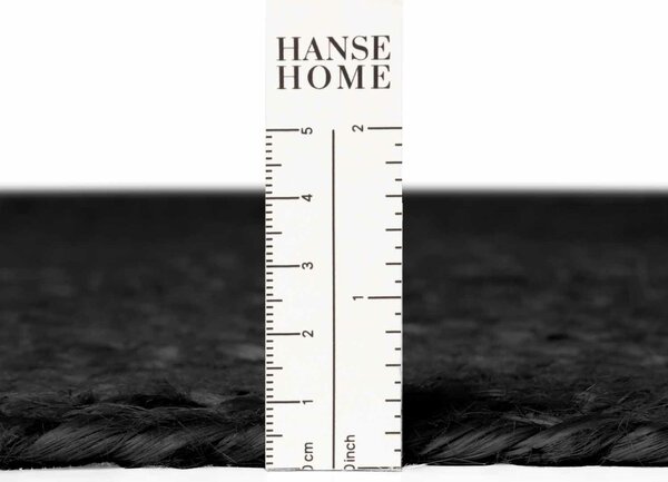 Hanse Home, Kusový koberec Jute Braided 106322 Black ovál, 160x230 ovál, černá, chodba / předsíň