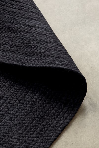 Hanse Home, Kusový koberec Jute Braided 106322 Black kruh, 200x200 (průměr) kruh, černá, chodba / předsíň