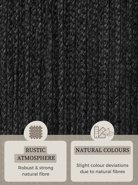 Hanse Home, Kusový koberec Jute Braided 106322 Black ovál, 160x230 ovál, černá, chodba / předsíň