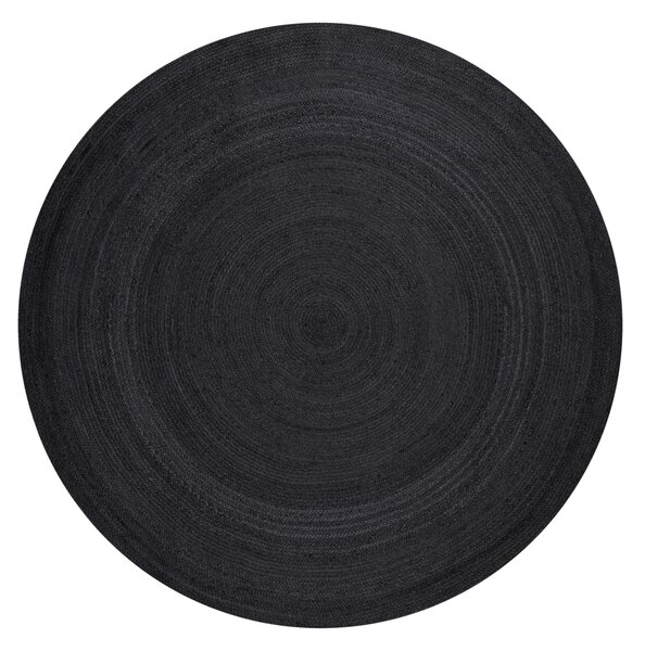 Hanse Home, Kusový koberec Jute Braided 106322 Black kruh, 200x200 (průměr) kruh, černá, chodba / předsíň