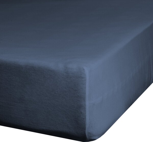 JERSEY PROSTĚRADLO 90X200 CM, VÝŠKA 25 CM TMAVĚMODRÉ