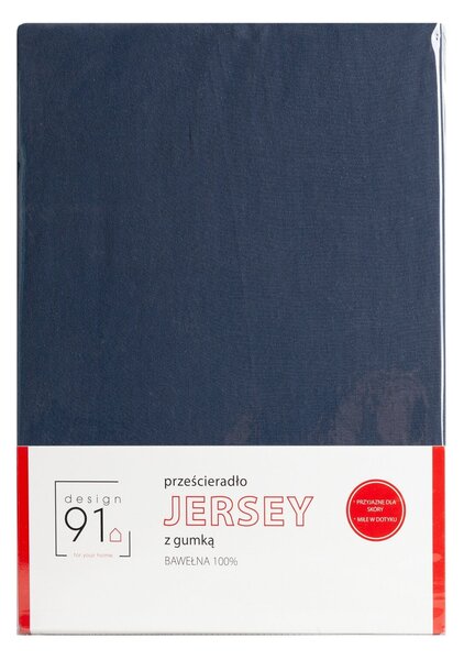 JERSEY PROSTĚRADLO 90X200 CM, VÝŠKA 25 CM TMAVĚMODRÉ