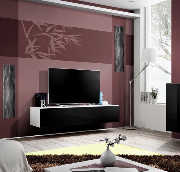 TV stolek FREYA - bílý / černý