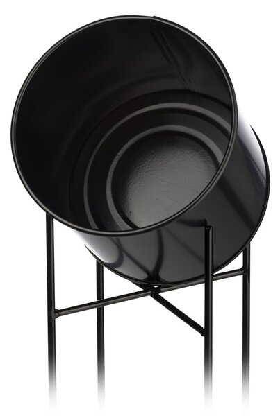 KOVOVÝ KVĚTINÁČ SE STOJÁNEM DARK 95X21 CM ČERNÁ