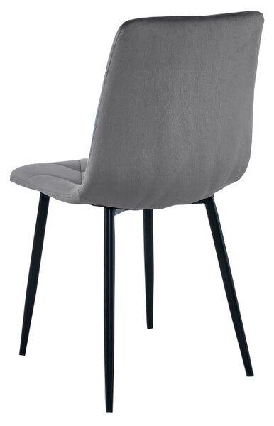 Set tří jídelních židlí LIBRA sametové tmavě šedé / černé nohy (3 ks)