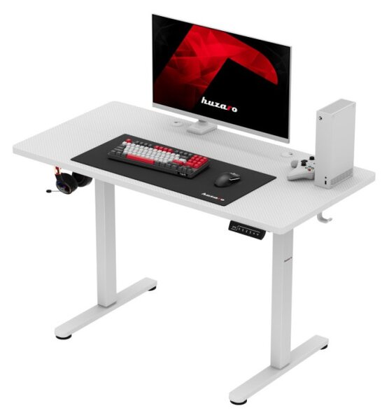 Elektrický výškově nastavitelný herní stůl Hero 8.1 bílý