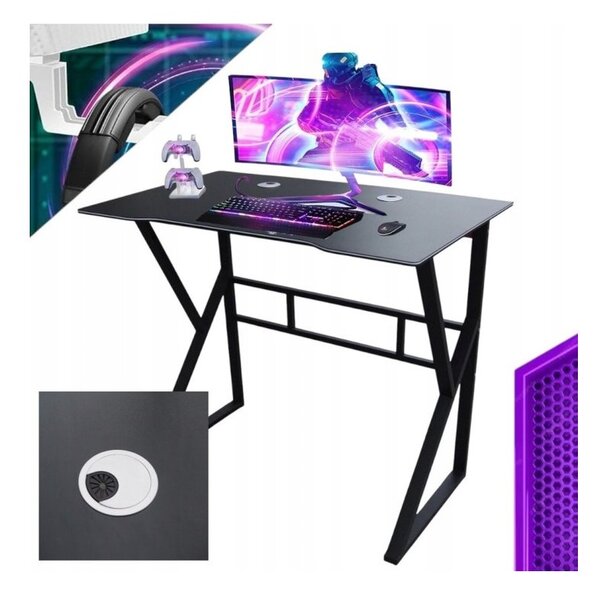Počítačový stůl STL20CZ s deskou z MDF v černé barvě