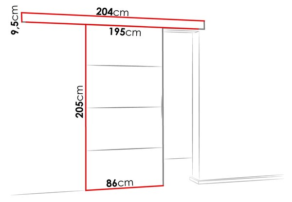 Posuvné interiérové dveře VIGRA 2 - 80 cm, antracitové