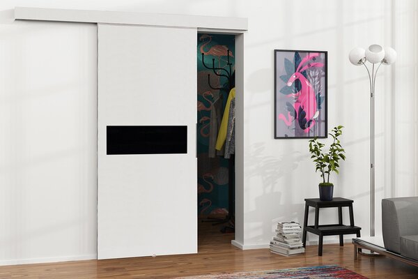 Posuvné interiérové dveře VIGRA 6 - 80 cm, černé / bílé