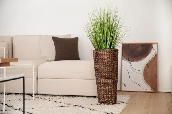 Květináč CLASSIC ROUND, vodní hyacint, výška 60 cm, hnědý