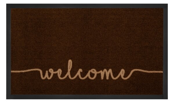Hanse Home Protiskluzová rohožka Welcome 103795 Darkbrown Beige - na ven i na doma - 45x75 cm