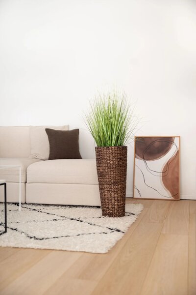 Květináč CLASSIC ROUND, vodní hyacint, výška 60 cm, hnědý