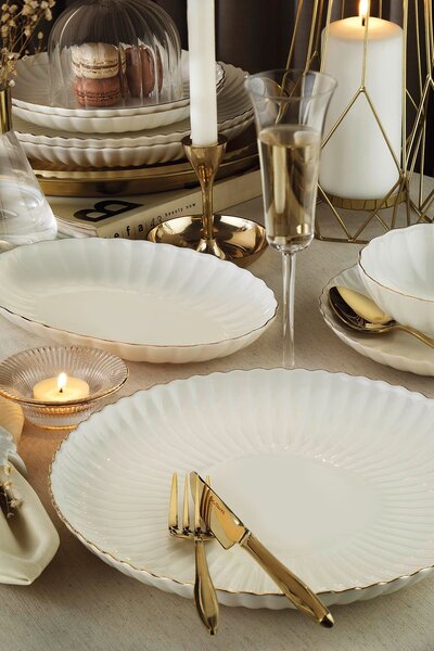 ASIR Porcelánová jídelní souprava LOTUS MINI 27 ks zlatá